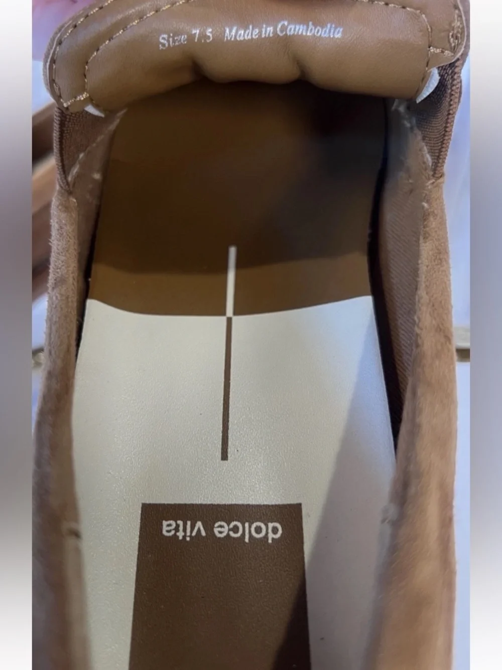 🆕 DOLCE VITA women's sheena loafers chestnut brown suede chain detail 7.5